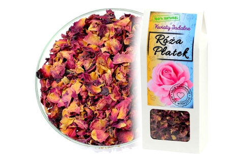 Kwiaty Jadalne RÓŻA PŁATEK (20g) Do Dekoracji, Naparów i Na Prezent